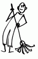 Figur mit Wischmop